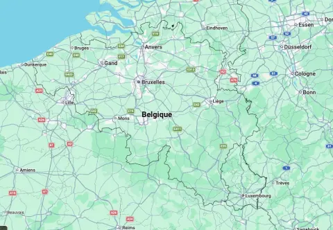 Road map of Belgium