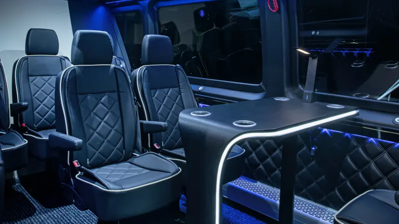 Interior of the Mercedes-Benz Sprinter Deluxe Van